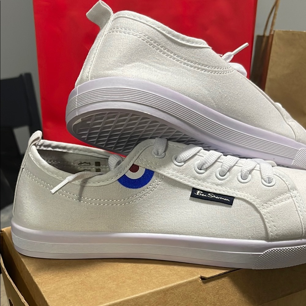 Ben Sherman White Canvas Sneakers